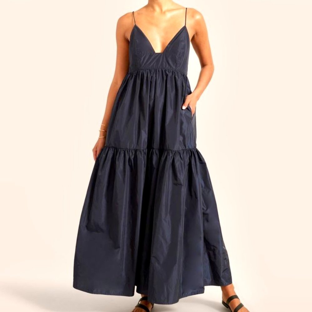 Modern Citizen Oralia Taffeta Sweetheart Neck Tiered Dress (NWOT)